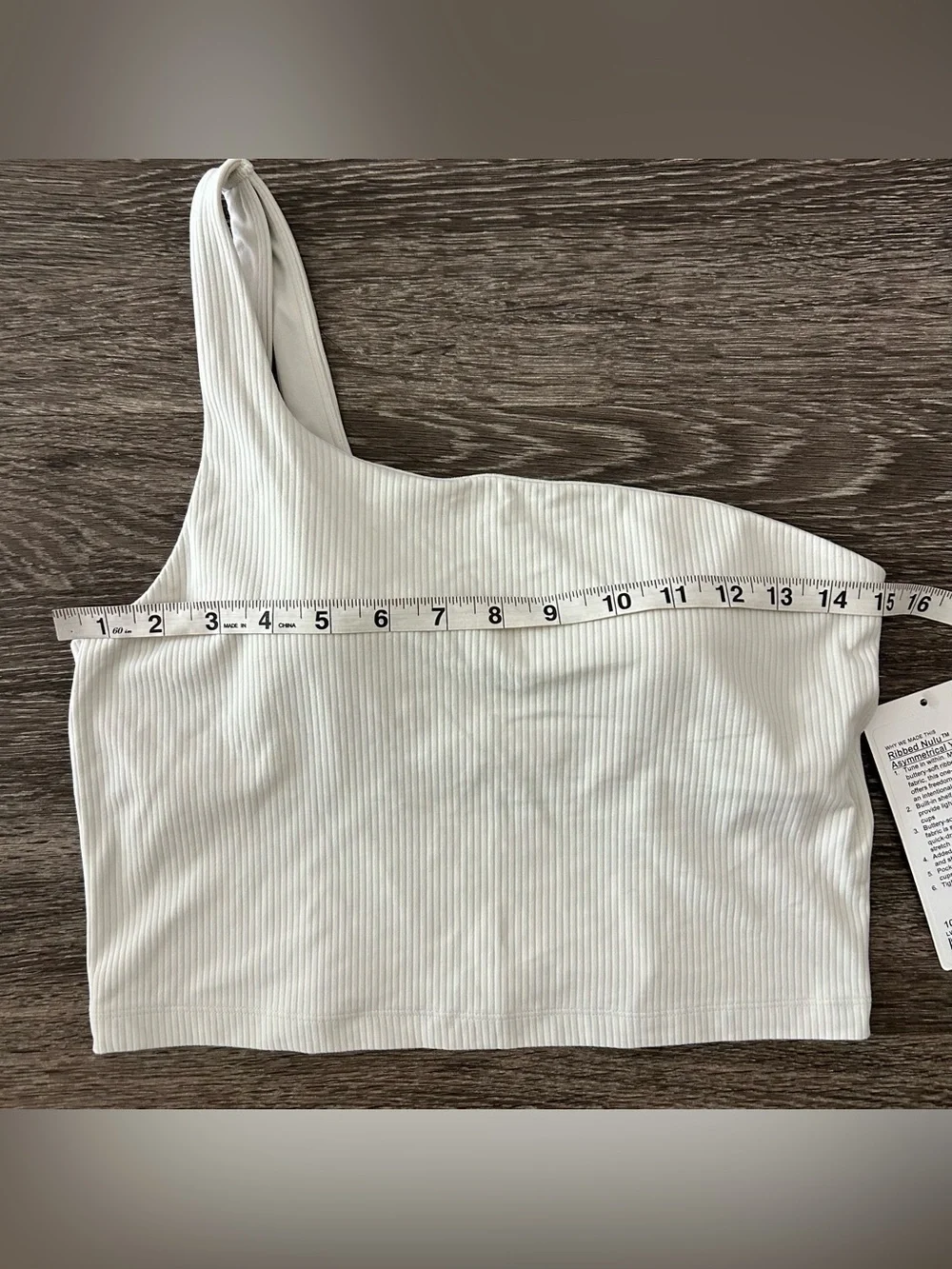 Lululemon Ribbed Nulu Asymmetrical Yoga Tank Top Bone Womens 10 One Shoulder NWT